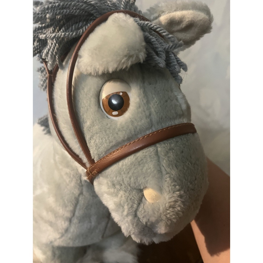 Vintage 1984 Cabbage Patch Kids Pony Plush Gray Show Horse w/Bridle - Picture 7 of 8